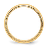 10k Yellow Gold 5mm Milgrain Half Round Wedding Band Size 12.5