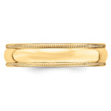 10k Yellow Gold 5mm Milgrain Half Round Wedding Band Size 12.5