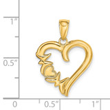 14K Polished MOM Heart Pendant