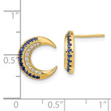 14k Polished Moon Sapphire and Diamond Post Earrings