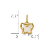14K Polished Mother of Pearl Butterfly Pendant