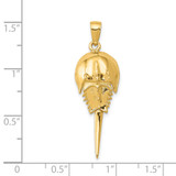 14k Polished Moveable Horseshoe Crab Pendant
