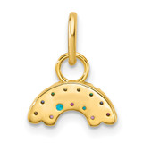 14K Polished Multi-color CZ Double Rainbow Charm