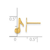 14K Polished Music Note Post Earrings