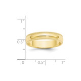 10k Yellow Gold 5mm Milgrain Half Round Wedding Band Size 8