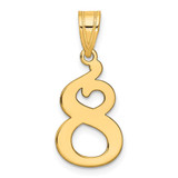 14k Polished Number 8 Pendant - AP-D6402732-8795