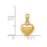 14K Polished One-sided Heart Pendant