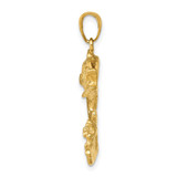 14k Polished Open-Backed Bass Fish Pendant - C2-B9912051-8504