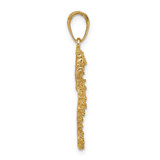 14k Polished Open-Backed Seahorse Pendant