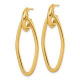 14K Polished Oval Dangle C-Hoop Post Earrings