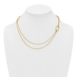 14k Polished Oval Double Strand Cable Chain 18 inch Necklace