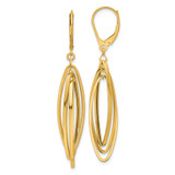 14k Polished Oval Twisted Dangle Leverback Earrings - TF-2813709B-2665