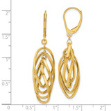 14k Polished Oval Twisted Dangle Leverback Earrings - TF-E8BAB14D-5458