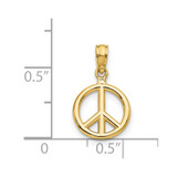 14K Polished Peace Symbol Pendant