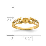 14k Polished Pearl Heart Ring Mounting