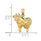 14K Polished Playful Cow Charm