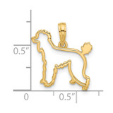 14K Polished Poodle Dog Outline Charm