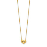 14k Polished Puffed Heart Pendant 16.5 inch Necklace - SF-33358A04-9229