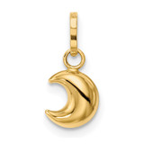 14k Polished Puffed Moon Charm