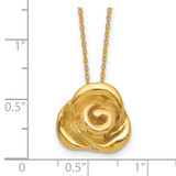 14k Polished Puffed Rose 18 inch Necklace
