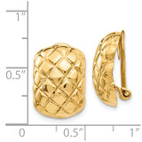 14k Polished Quilted Non-pierced Omega Back Earrings