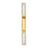 14k Polished Rectangle Link Diamond Chain Slide Pendant