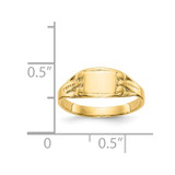 14K Polished Rectangular Baby Signet Ring