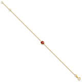 14k Polished Red and Black Enameled Ladybug 6.5 inch Childrens Bracelet Plus 0.75 inch Extender