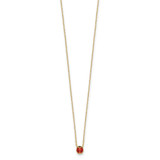 14k Polished Red and Black Enameled Small Ladybug 16.5 inch Necklace