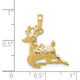 14k Polished Reindeer Pendant