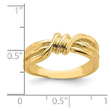 14k Polished Ribbed Band Ring