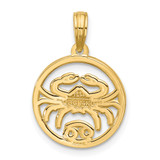 14K Polished Round Cancer Pendant