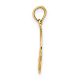 14K Polished Round Claddagh Charm