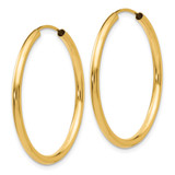 14k Polished Round Endless 2mm Hoop Earrings - H9-94276139-5854