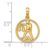 14K Polished Round Libra Pendant