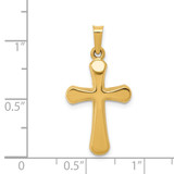 14k Polished Rounded Cross Pendant - XR-68112F5F-2871