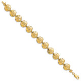 14k Polished Sand Dollar 7 inch Bracelet