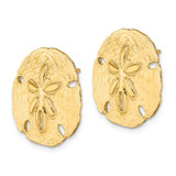 14K Polished Sand Dollar Post Earrings