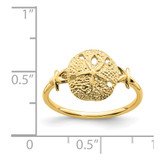 14K Polished Sand Dollar Ring - D4-B9D5B901-6826