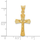 14k Polished Satin and D/C Crucifix Pendant - K5-0D779CC3-9166