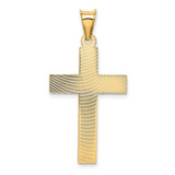 14k Polished Satin and D/C Crucifix Pendant - K5-7DA6B2D1-7638