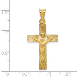 14k Polished Satin and D/C Crucifix Pendant - K5-7DA6B2D1-7638
