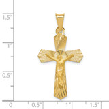 14k Polished Satin and D/C Crucifix Pendant - K5-B6B05A3B-5878