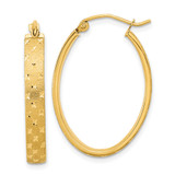 14k Polished Satin Diamond-cut Hoop Earrings - TF-A1B8D666-5032