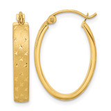 14k Polished Satin Diamond-cut Hoop Earrings - TF-DE4C190E-7978