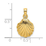 14K Polished Scallop Shell Charm - K7-5C81AA68-5070