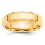 10k Yellow Gold 6mm Beveled Edge Comfort Fit Wedding Band Size 9