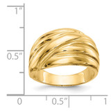 14k Polished Scalloped Dome Ring - R3-48075E0D-2404