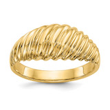 14k Polished Scalloped Dome Ring - R3-A6CF32E8-6774