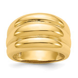 14k Polished Scalloped Dome Ring - R3-C73563FE-8239